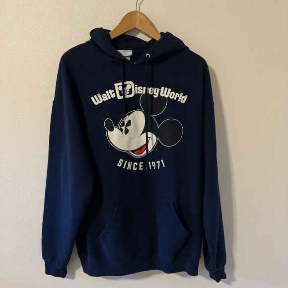 Disney Parks Walt Disney Wolrd Mickey Mouse Navy Hoodie Kangaroo Pocket-XL - Picture 2 of 9